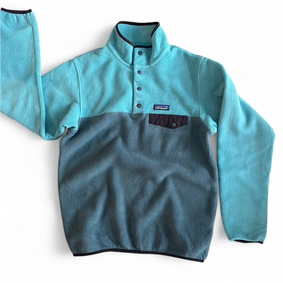 SOLD Patagonia synchilla Teal and Blue Fleece Pullover - Picture 1 of 6